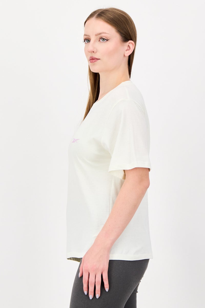 Reebok Women Sportswear Fit Short Sleeve Outdoor T-shirt, White - Image 2